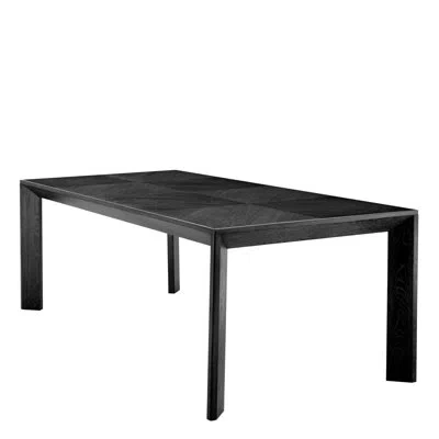 Eichholtz Tremont Solid Wood Dining Table In Charcoal Oak