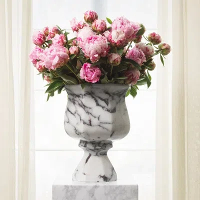 Eichholtz Vase Bennington White Marble In Pink