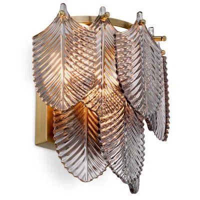 Eichholtz Verbier Wall Lamp In Brass;clear,transparent Glass