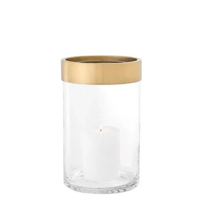 Eichholtz Vertex Glass Hurricane In Clear,gold