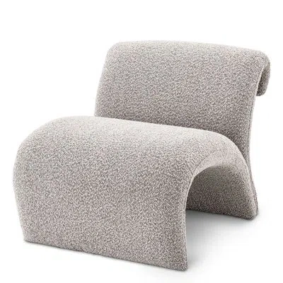 Eichholtz Vignola Upholstered Accent Chair In Bouclé Gray Polyester Blend