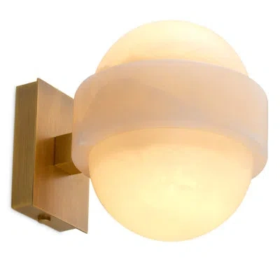 Eichholtz Wall Lamp Icarus Antique Brass Finish Alabaster In Gold