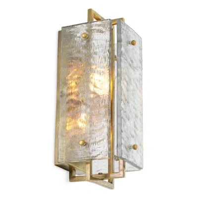 Eichholtz Wall Lamp Solara Vintage Brass Finish In Gold