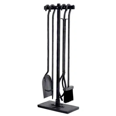 Eichholtz Wench 4-piece Iron Fireplace Tool Set In Antique Zinc