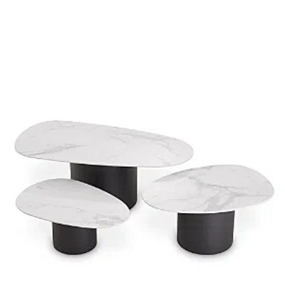 Eichholtz Zane Coffee Table, Set Of 3 In White Ceramic Marble