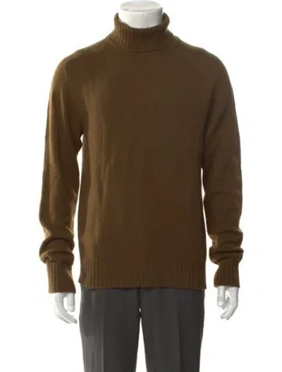 Pre-owned Eidos Cashmere Turtleneck Pullover In Green