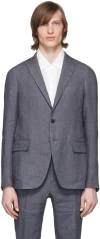 Eidos Grey Linen Blazer In Charcoal