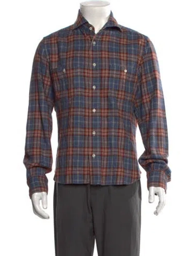 Pre-owned Eidos Plaid Print Long Sleeve Shirt In Multi