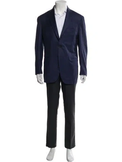 Pre-owned Eidos Wool Overcoat In Blue