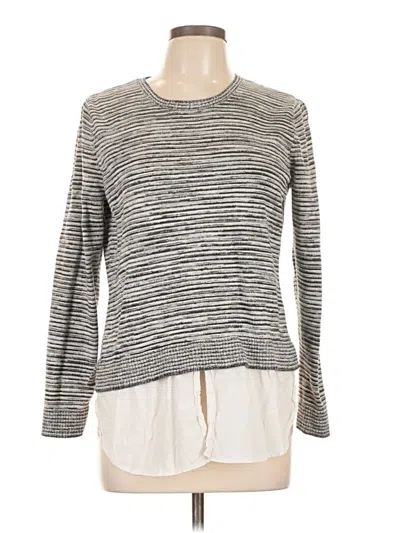 Pre-owned Eight Eight Eight Long Sleeve Top Gray Crew Neck Tops