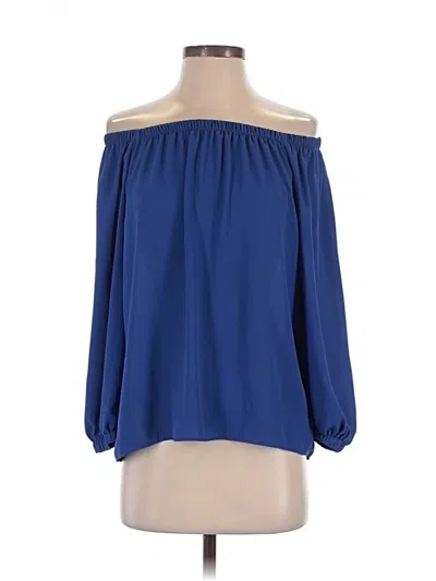 Pre-owned Eight Sixty 3/4 Sleeve Blouse In Blue
