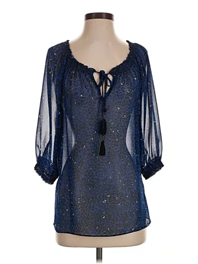 Pre-owned Eight Sixty 3/4 Sleeve Blouse In Blue