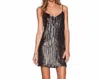 Eight Sixty Embellished Dress In Gold/black/pewter In Multi