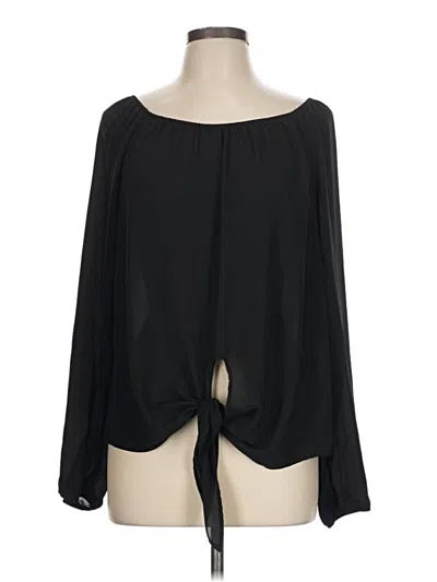 Pre-owned Eight Sixty Long Sleeve Blouse In Black