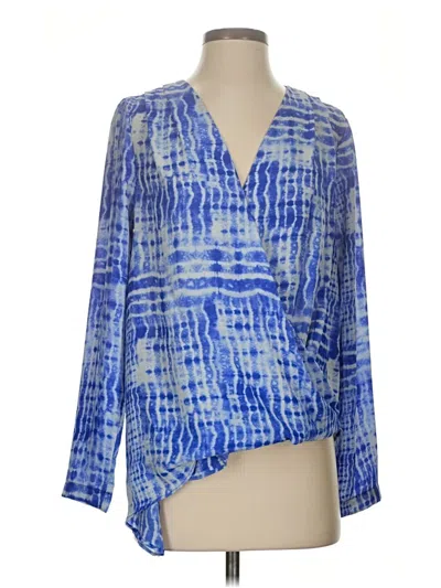 Pre-owned Eight Sixty Long Sleeve Blouse In Blue