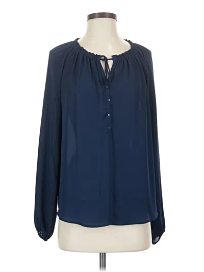 Pre-owned Eight Sixty Long Sleeve Blouse In Blue