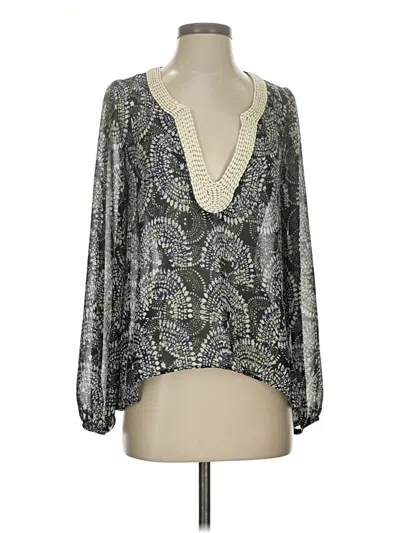 Pre-owned Eight Sixty Long Sleeve Blouse In Silver