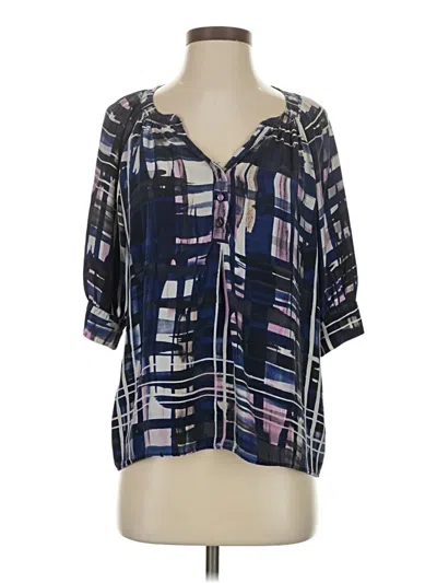 Pre-owned Eight Sixty Short Sleeve Blouse In Blue