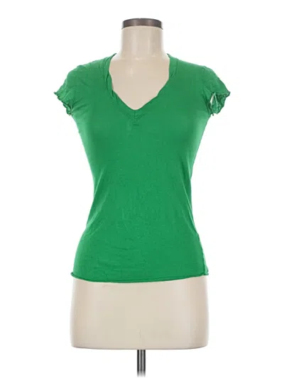 Pre-owned Eight Sixty Short Sleeve Top Green Sweetheart Neckline Tops