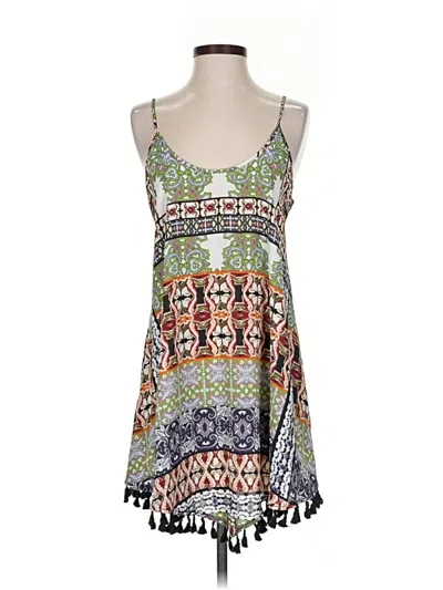 Pre-owned Eight Sixty Sleeveless Top Green Halter Neckline Tops