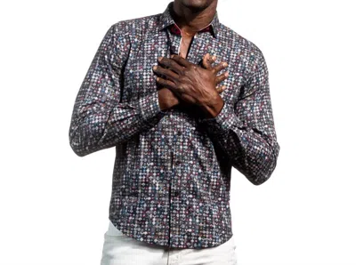 Eight X Abstract Button Down Shirt In Grey In Gray