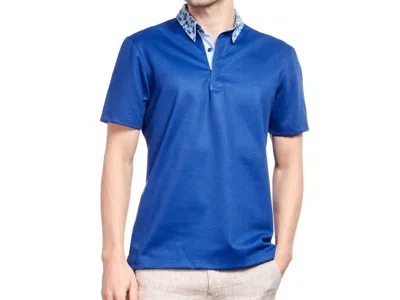 Eight X Abstract Collar Polo Shirt In Blue
