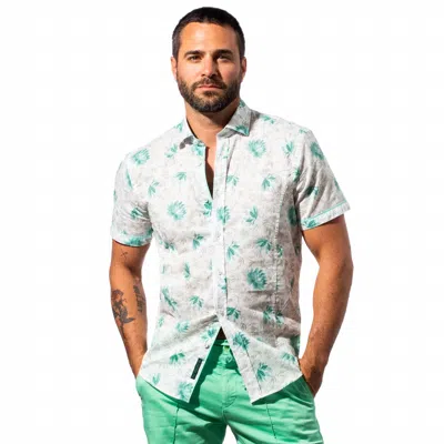 Eight X Breeze Short Sleeve Linen Shirt In Mint In Multi