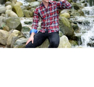 Eight X Button Down Print Shirt In Red In Multi