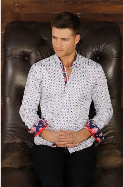 Eight X Button Down Shirt With Trim In White