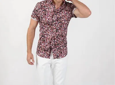 Eight X Button Up Sparks Short Sleeve Shirt In Multi Color In Brown