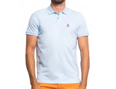 Eight X Cannes Frog Slim Fit Polo In Light Blue
