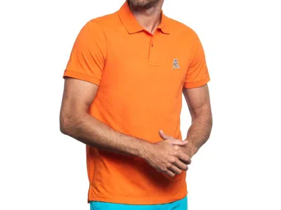 Eight X Cannes Frog Slim Fit Polo In Orange