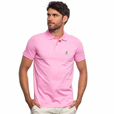 Eight X Cannes Frog Slim Fit Polo In Pink