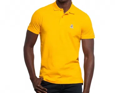 Eight X Cannes Frog Slim Fit Polo In Yellow In Gold