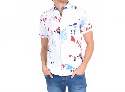 Eight X Chromo Ink Spot Print Short Sleeve Shirt In White