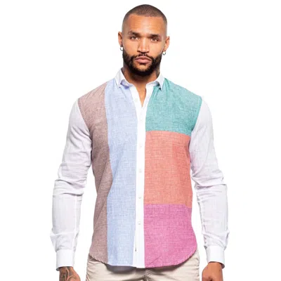 Eight X Color Block Button Down Shirt In Multi