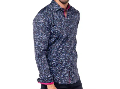 Eight X Confetti Nights Button Down Shirt In Navy In Multi