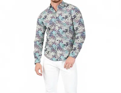 Eight X Cool Breeze Floral Button Down Shirt In Multi In Gray