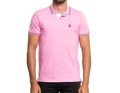 Eight X Corsica Frog Slim Fit Polo In Pink In Multi