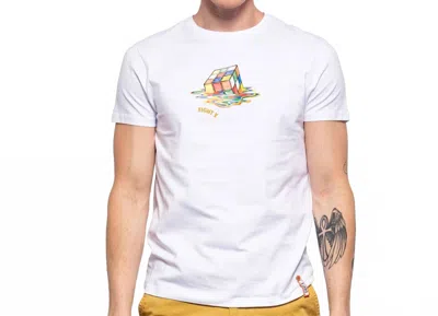 Eight X Cubed Graphic T-shirt In White In Multi