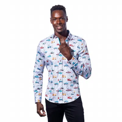 Eight X Day Cruise Button Down Shirt In Grey In Multi