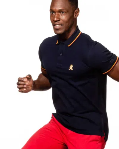 Eight X Diego Frog Gold Edition Polo In Navy In Blue