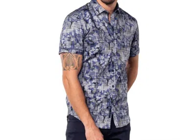 Eight X Digital Overflow Shirt In Grey & Blue In Multi