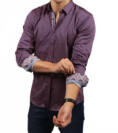 Eight X Digital Pattern Button Down Shirt In Multi In Purple