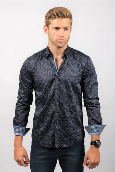 Eight X Digital Pattern Button Down Shirt In Navy In Blue
