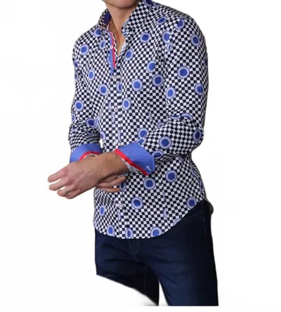 Eight X Digital Print Button Down Shirt With Checkerboard Design In Multi