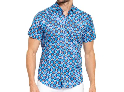 Eight X Dippin Dots Short Sleeve Button Down Shirt In Blue