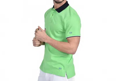 Eight X Double Sided Black Collar With Multi Colored Stripes Polo In Green