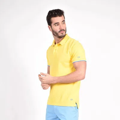 Eight X Double Sided Collar Texture Polo In Yellow