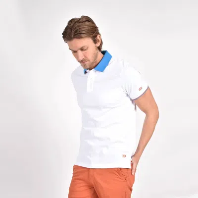 Eight X Double Sided Collar With Multi Colored Stripes Polo In White